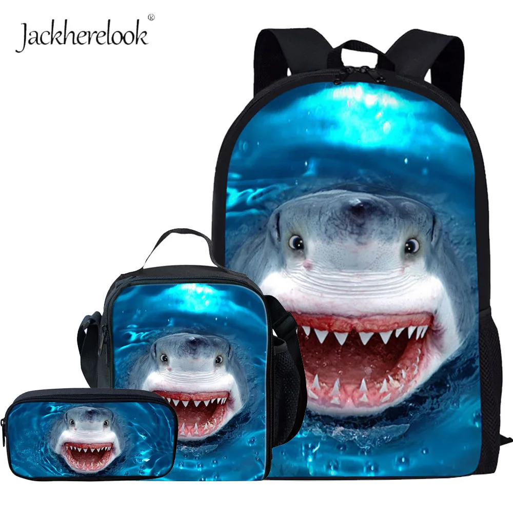 Jackherelook Primary School Bags Set 3PCS Cool Shark Backpack For Student Schoolbag Boys Girls Ocean Animal Pattern Book Bag 
Jackherelook Primary School Bags Set 3PCS Cool Shark Backpack For Student Schoolbag Boys Girls Ocean Animal Pattern Book Bag