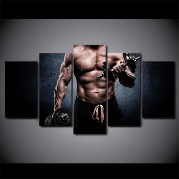 5 Pieces Gym Man Fitness Muscle Barbell Wall Art Poster Canvas Pictures For Living Room Decor Printed Framed Canvas Oil Painting
5 Pieces Gym Man Fitness Muscle Barbell Wall Art Poster Canvas Pictures For Living Room Decor Printed Framed Canvas Oil Painting