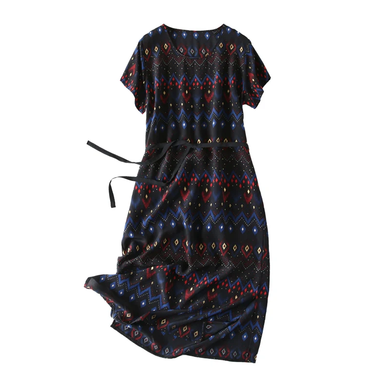 Summer Silk Dress O neck plus size Vintage Natural silk dresses geometric Elegant Dress Casual holiday real silk long dress
Summer Silk Dress O neck plus size Vintage Natural silk dresses geometric Elegant Dress Casual holiday real silk long dress