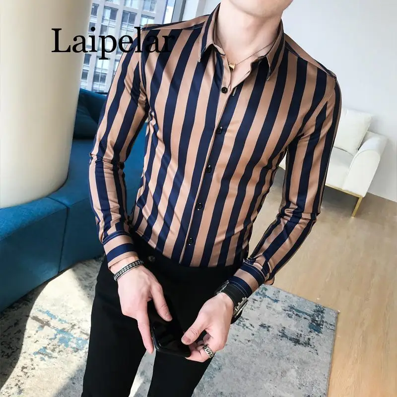 Laipelar Men Shirt Autumn New Top Quality Striped Business Shirt Men Slim Fit Long Sleeve Gentlemen Men's Clothing Blouses
Laipelar Men Shirt Autumn New Top Quality Striped Business Shirt Men Slim Fit Long Sleeve Gentlemen Men's Clothing Blouses