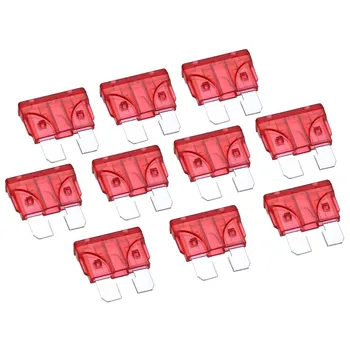 

Hot 10PCS/lot Red Color Mini Car Fuse 10A Coded Standard ATO / ATC Blade Fuse for Auto Truck