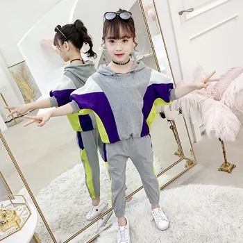 Toddler Big Girl Clothes Kids Tracksuit Children 2 Pcs Hooded Patchwork Coats & Mid Waist Pants For Teenage Girls Sport Suits
Toddler Big Girl Clothes Kids Tracksuit Children 2 Pcs Hooded Patchwork Coats & Mid Waist Pants For Teenage Girls Sport Suits