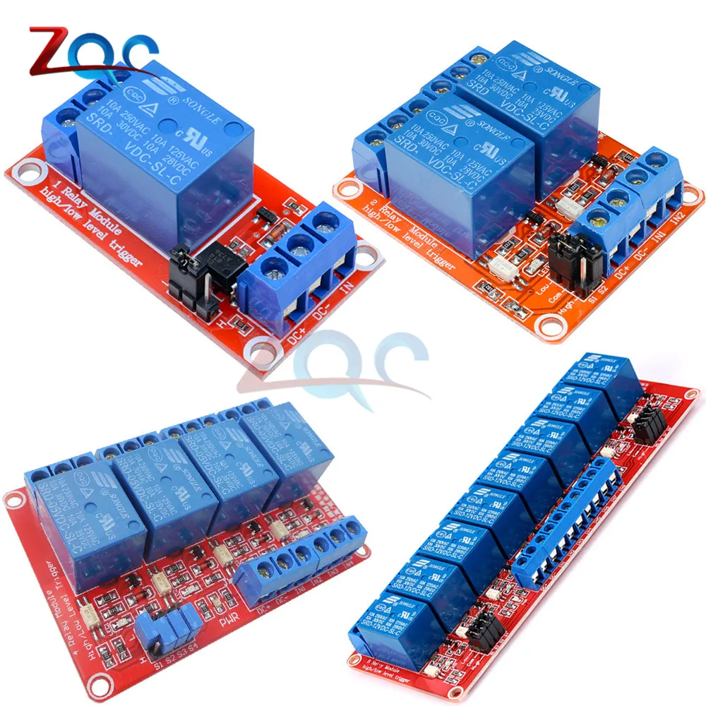 1 2 4 8 Channel DC 12V Relay Module Shield With Optocoupler Support High And Low Level Trigger Power Supply Board For Arduino
1 2 4 8 Channel DC 12V Relay Module Shield With Optocoupler Support High And Low Level Trigger Power Supply Board For Arduino