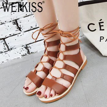 WETKISS Pu Fashion Casual Sandals Women Open Toe Cross Tied Footwear Sandals Girl Gladiator Shoes Woman Summer Plus Size 34-50
WETKISS Pu Fashion Casual Sandals Women Open Toe Cross Tied Footwear Sandals Girl Gladiator Shoes Woman Summer Plus Size 34-50