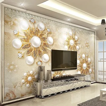 Custom Photo Wallpaper 3D Luxury Gold European Style Pearl Lace Murals 3D Stereoscopic Living Room TV Background Wall Coverings
Custom Photo Wallpaper 3D Luxury Gold European Style Pearl Lace Murals 3D Stereoscopic Living Room TV Background Wall Coverings