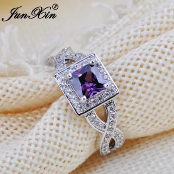 JUNXIN White/Pink/Purple Zircon Cross Square Ring Luxury 10KT White Gold Filled Jewelry Vintage Promise Wedding Rings For Women
JUNXIN White/Pink/Purple Zircon Cross Square Ring Luxury 10KT White Gold Filled Jewelry Vintage Promise Wedding Rings For Women