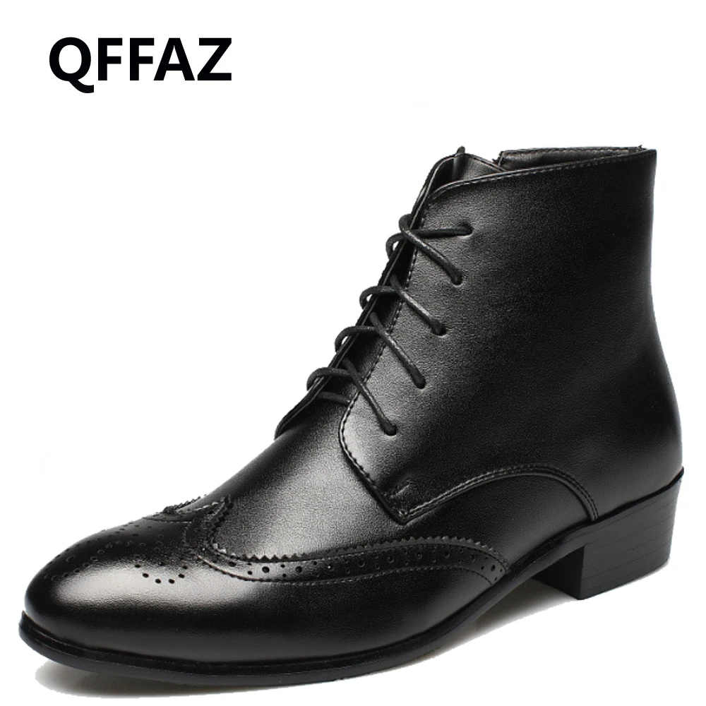 QFFAZ/мужские ботинки с острым носком Челси Мужские модельные туфли оксфорды bota para