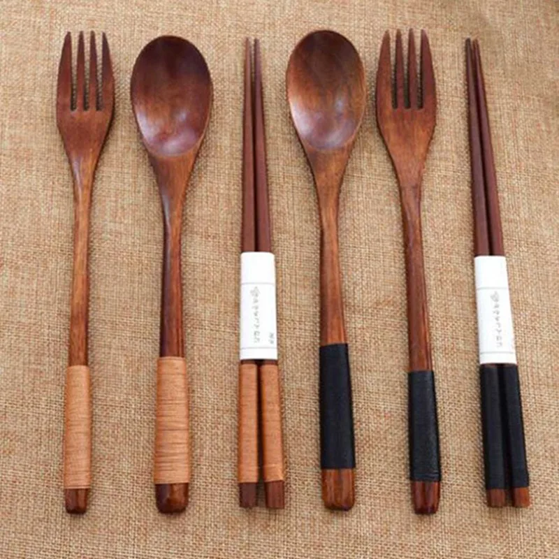 

Japanese-style environmental protection fork scoop chopsticks three-piece - spoon chopsticks chopsticks Wheat straw portable