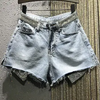 Rhinestone hot drilling denim shorts women bling 2020 summer new high waist jeans shorts
Rhinestone hot drilling denim shorts women bling 2020 summer new high waist jeans shorts