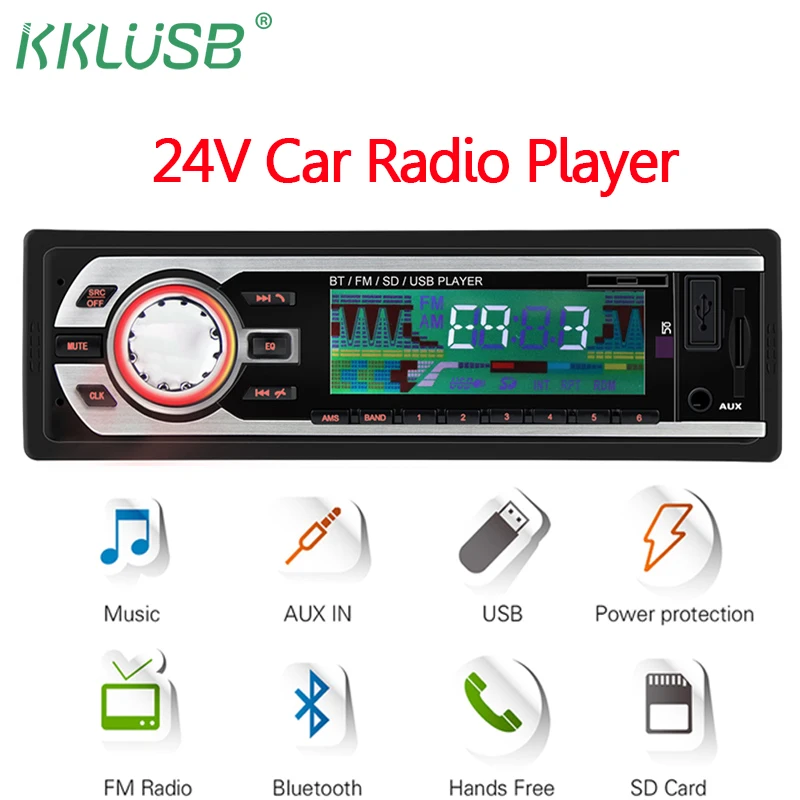 24V Truck Car Radio Stereo Audio Bluetooth In-dash 1Din FM Aux Input Receiver SD USB MP3 ISO Connector autoradio oto teypleri
24V Truck Car Radio Stereo Audio Bluetooth In-dash 1Din FM Aux Input Receiver SD USB MP3 ISO Connector autoradio oto teypleri