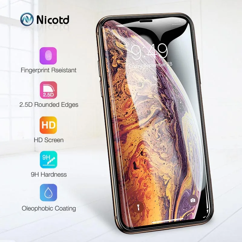 5PCS/LOT Glass For iPhone 11 PRO MAX Screen Protector Film For iPhone X 8 7 plus Protective tempered glass for iphone XR XS MAX
5PCS/LOT Glass For iPhone 11 PRO MAX Screen Protector Film For iPhone X 8 7 plus Protective tempered glass for iphone XR XS MAX