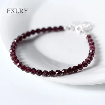 FXLRY Hot Selling Silver color 4MM Natural Cute Red Garnet Stone Chain Bracelets For Fashion Women
FXLRY Hot Selling Silver color 4MM Natural Cute Red Garnet Stone Chain Bracelets For Fashion Women