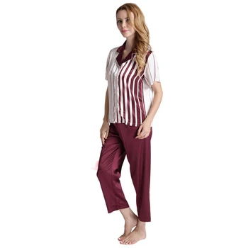 Women's Satin Pajamas Sets Satin Silk Short Sleeve Long Pants Pajamas Suit Basic Sleepwear Classic Nightwear for Women
Women's Satin Pajamas Sets Satin Silk Short Sleeve Long Pants Pajamas Suit Basic Sleepwear Classic Nightwear for Women