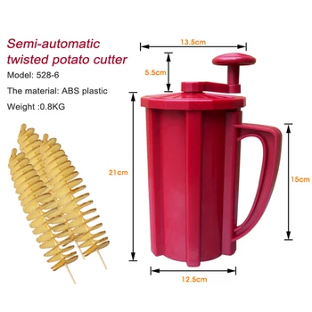 Manual Potato Slicer Twisted Spiral Potato Cutter Vegetable Cutter Potato Tower Machine ABS Plastic + Stainless Steel Blade
Manual Potato Slicer Twisted Spiral Potato Cutter Vegetable Cutter Potato Tower Machine ABS Plastic + Stainless Steel Blade