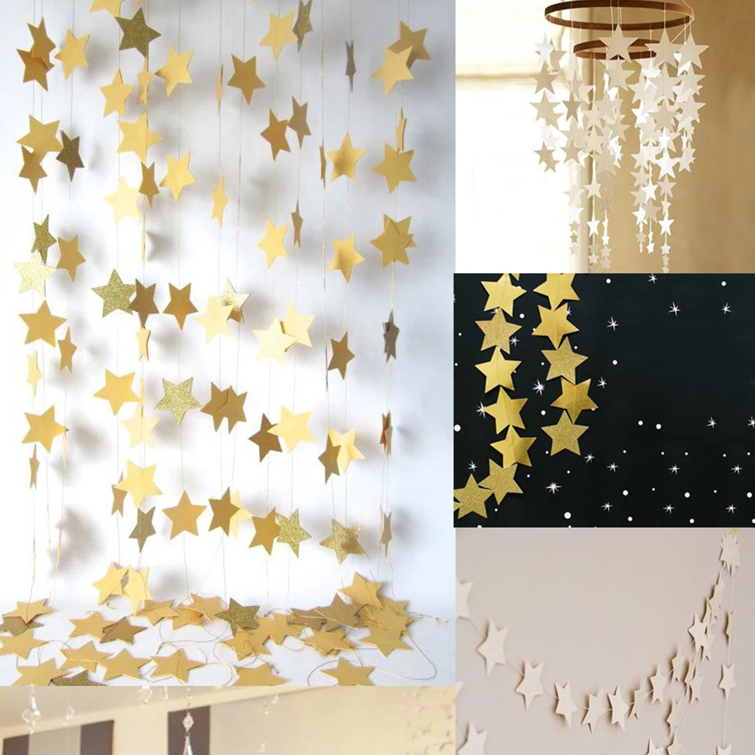 1pcs Star-shaped Paper Garlands 4M Colorful Bunting Home Wedding Party Banner Hanging Paper Garland Shower Room Door Decoration
1pcs Star-shaped Paper Garlands 4M Colorful Bunting Home Wedding Party Banner Hanging Paper Garland Shower Room Door Decoration