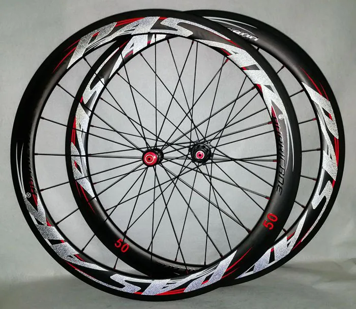 Clearance 700C Wheelset Carbon Wheels Road Bike Tubeless Wheel V/C Brake Profile 38-40-50-55mm Depth Clincher Carbon Rim Direct-pull 31