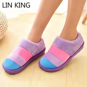 LIN KING New Mixcolor Warm Plush Flats Cotton Shoes Women House Indoor Slippers Comfortable Anti Slip Ladies Winter Home Shoes
LIN KING New Mixcolor Warm Plush Flats Cotton Shoes Women House Indoor Slippers Comfortable Anti Slip Ladies Winter Home Shoes