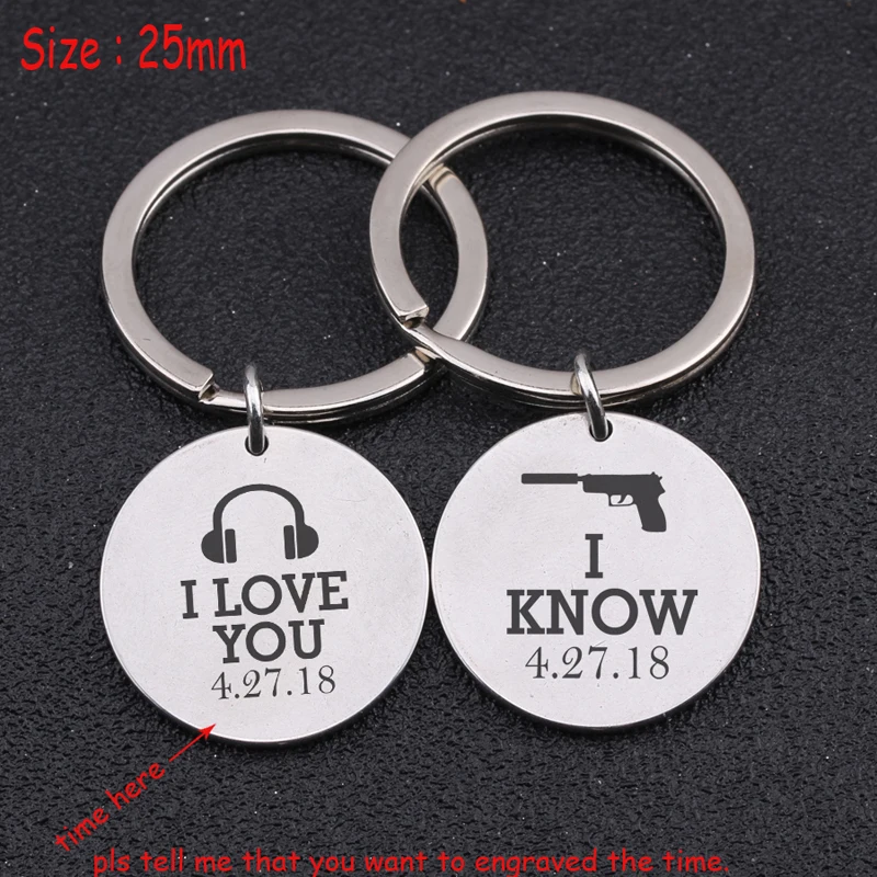 A Pair Round Keychain Engraved I Love You I Know Personalized Date Key Ring For Lovers Couple Special Anniversary Gift
A Pair Round Keychain Engraved I Love You I Know Personalized Date Key Ring For Lovers Couple Special Anniversary Gift