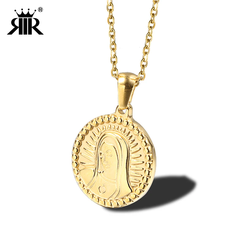 RIR Round Stainless Steel Silver and Gold Coin Our Lady Of Guadalupe Pendant Necklace For Women Charm Dainty Necklaces Jewelry
RIR Round Stainless Steel Silver and Gold Coin Our Lady Of Guadalupe Pendant Necklace For Women Charm Dainty Necklaces Jewelry