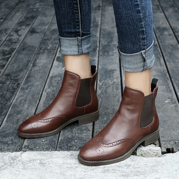 Women Genuine Leather Ankle Boots Ladies Winter Shoes Platform Boots Low Heel 2019 New Design Free Shipping
Women Genuine Leather Ankle Boots Ladies Winter Shoes Platform Boots Low Heel 2019 New Design Free Shipping