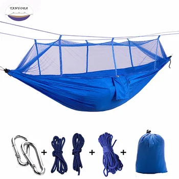 Double Person Hammockwith Mosquito Net Pure Blue Breathable 2 Person Outdoor Travel Hammock for Camping
Double Person Hammockwith Mosquito Net Pure Blue Breathable 2 Person Outdoor Travel Hammock for Camping