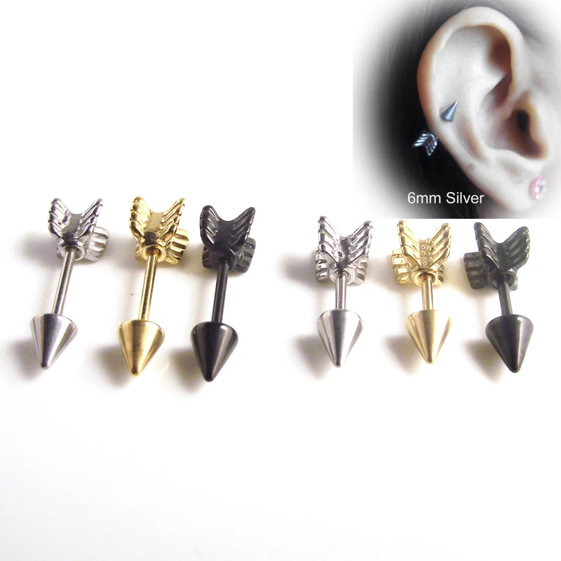 1 Piece 16G Surgical Stainless Steel Stud Earring Cupid Arrow Tragus Fake Taper Helix Body Piercing Jewelry
1 Piece 16G Surgical Stainless Steel Stud Earring Cupid Arrow Tragus Fake Taper Helix Body Piercing Jewelry