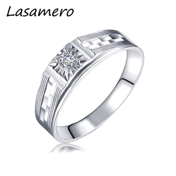 LASAMERO Rings for Men 0.114CT Round Cut Natural Diamond Center Ring 18k White Gold Engagement Wedding Ring
LASAMERO Rings for Men 0.114CT Round Cut Natural Diamond Center Ring 18k White Gold Engagement Wedding Ring