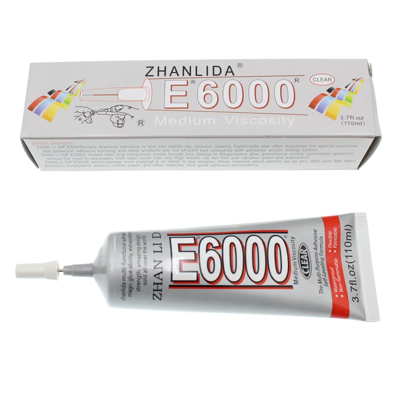 Transparent 100ML E6000 Glue Liquid Touch Screen Adhesive Metal Plastic Fabric Textile Wood Super Strong Bond b7000 Epoxy Resin 
Transparent 100ML E6000 Glue Liquid Touch Screen Adhesive Metal Plastic Fabric Textile Wood Super Strong Bond b7000 Epoxy Resin