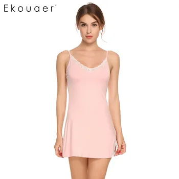 Ekouaer Spaghetti Strap Women Nightgown Sexy Sleeveless Nightwear Lace Patchwork V Neck Nightgown Sleepwear Backless Home Dress
Ekouaer Spaghetti Strap Women Nightgown Sexy Sleeveless Nightwear Lace Patchwork V Neck Nightgown Sleepwear Backless Home Dress