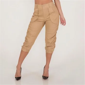 Women's Casual Pencil Pants Ladies Womens High Waist Pockets 3/4 Cargo Jogger Slim Trousers Fashion New 2019 Females Pants
Women's Casual Pencil Pants Ladies Womens High Waist Pockets 3/4 Cargo Jogger Slim Trousers Fashion New 2019 Females Pants