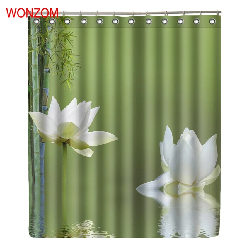 WONZOM Bamboo Modern Lotus Polyester Waterproof River Shower Curtains For Bathroom Fabric Serenity Bath Curtain With Hooks Gift
WONZOM Bamboo Modern Lotus Polyester Waterproof River Shower Curtains For Bathroom Fabric Serenity Bath Curtain With Hooks Gift