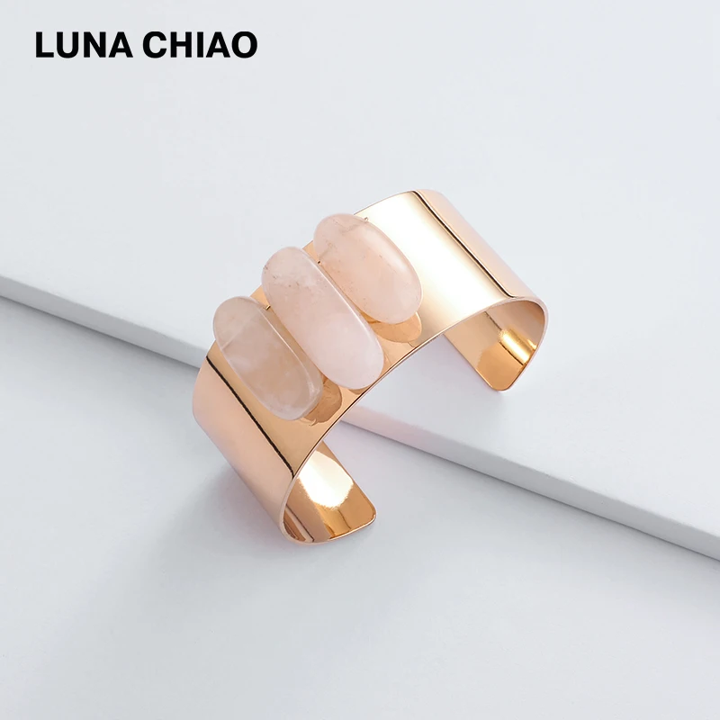 LUNA CHIAO Gold Silver Plating Wide Cuff Bangle with Natural Stone Women Bangle Bracelets
LUNA CHIAO Gold Silver Plating Wide Cuff Bangle with Natural Stone Women Bangle Bracelets