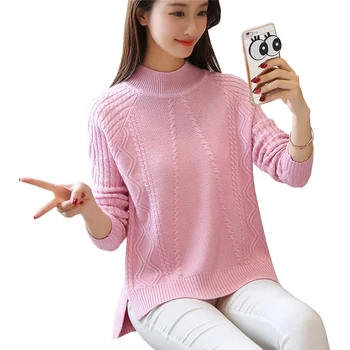 Women Sweaters Thick Pullovers and Jumpers Crew Neck Wool Pullover Twist Split Pull Femme Autumn Winter 2018 Knitted Sweaters
Women Sweaters Thick Pullovers and Jumpers Crew Neck Wool Pullover Twist Split Pull Femme Autumn Winter 2018 Knitted Sweaters