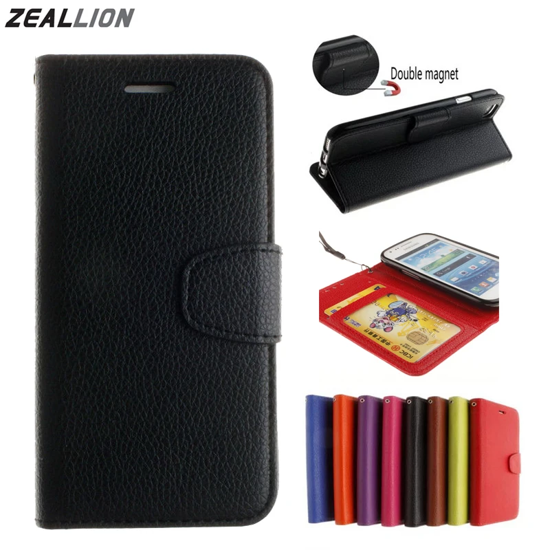 ZEALLION For Samsung J5 J7 Prime Note 5 G850 S7562 Case Litchi Grain Lanyard PU Leather Flip Stand Wallet Card Slots Cover | Мобильные