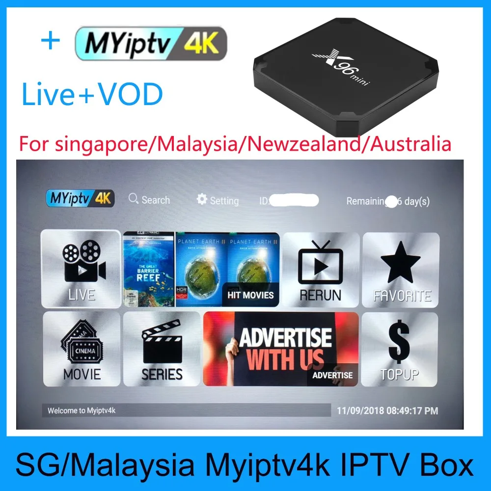 X96 mini Renew myiptv4k yearly subscription Mypad4k for Singapore Malaysia Thailand Australia New zealand Global use
X96 mini Renew myiptv4k yearly subscription Mypad4k for Singapore Malaysia Thailand Australia New zealand Global use