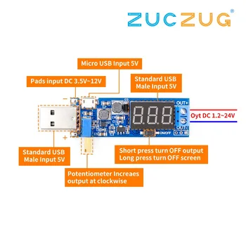 DC-DC 5V to 3.5V / 12V USB Step UP / Down Power Supply Module Adjustable Boost Buck Converter Out DC 1.2V-24V
DC-DC 5V to 3.5V / 12V USB Step UP / Down Power Supply Module Adjustable Boost Buck Converter Out DC 1.2V-24V