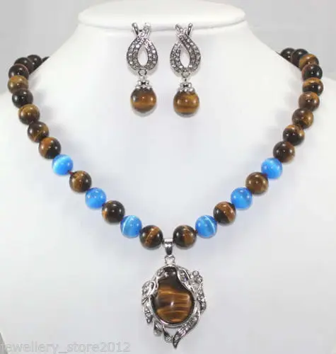 Hot sale new Style >>>>>fine Tiger's Eye / Tiger eye pendant necklace Earring Set 18" Crystal Healing AA
Hot sale new Style >>>>>fine Tiger's Eye / Tiger eye pendant necklace Earring Set 18" Crystal Healing AA