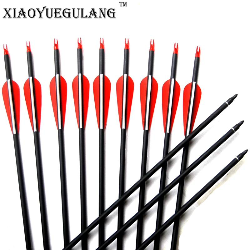 New Spine 500 Carbon Arrow With Replaceable Arrowhead 28"/30"/31"Length Archery for Compound/Recurve Bow Hunting
New Spine 500 Carbon Arrow With Replaceable Arrowhead 28"/30"/31"Length Archery for Compound/Recurve Bow Hunting