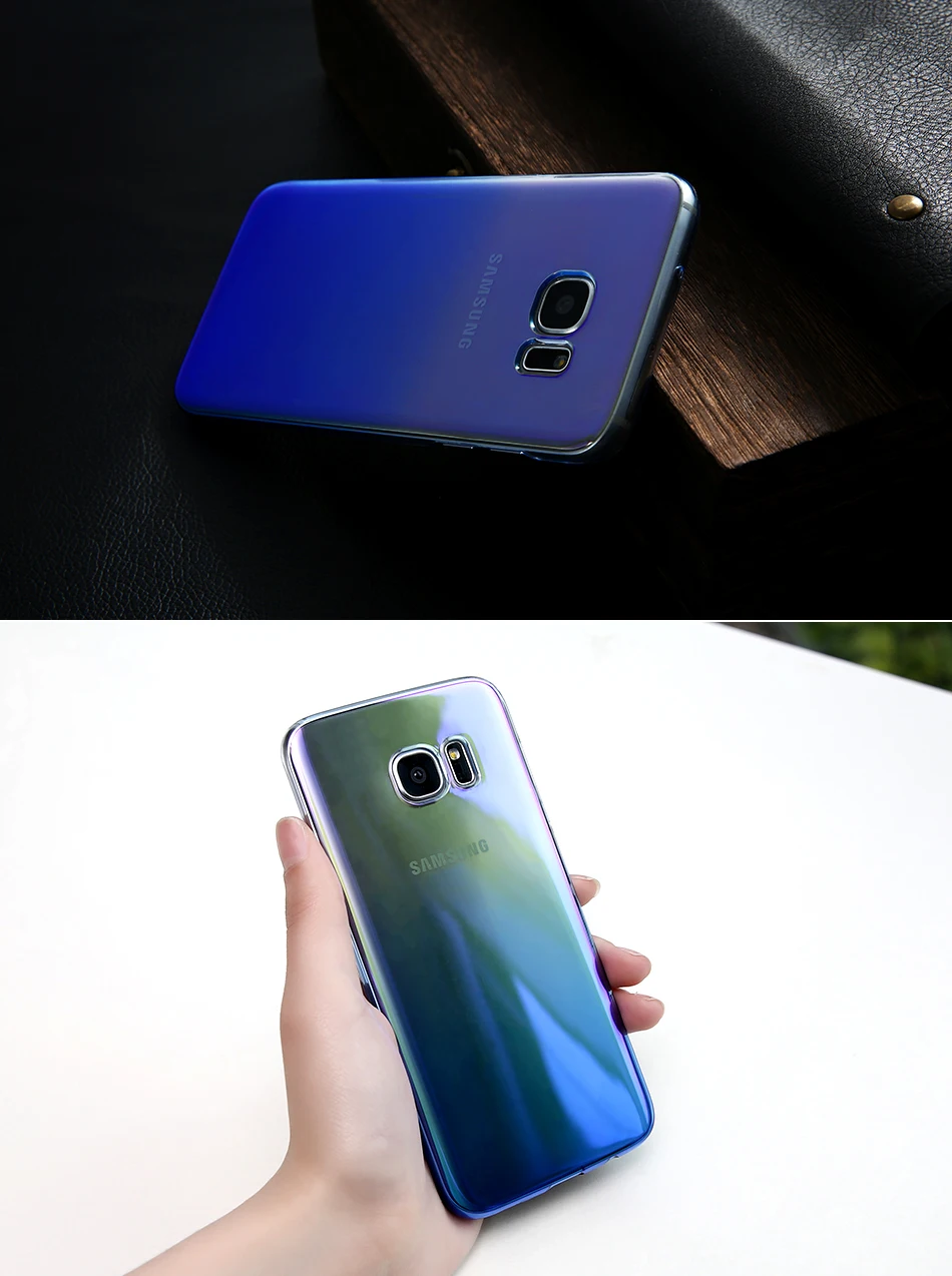 FLOVEME Plating Case For Samsung Galaxy S7 Edge S6 S6 Edge Gradient Color Ultra Thin Hard PC Protective Cover For Galaxy S8 Plus_10