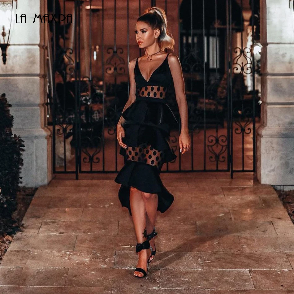 2019 new women's New Runway sexy dress summer lotus leaf mesh dot club dress black celebrity Bodycon dress Vestidos
2019 new women's New Runway sexy dress summer lotus leaf mesh dot club dress black celebrity Bodycon dress Vestidos