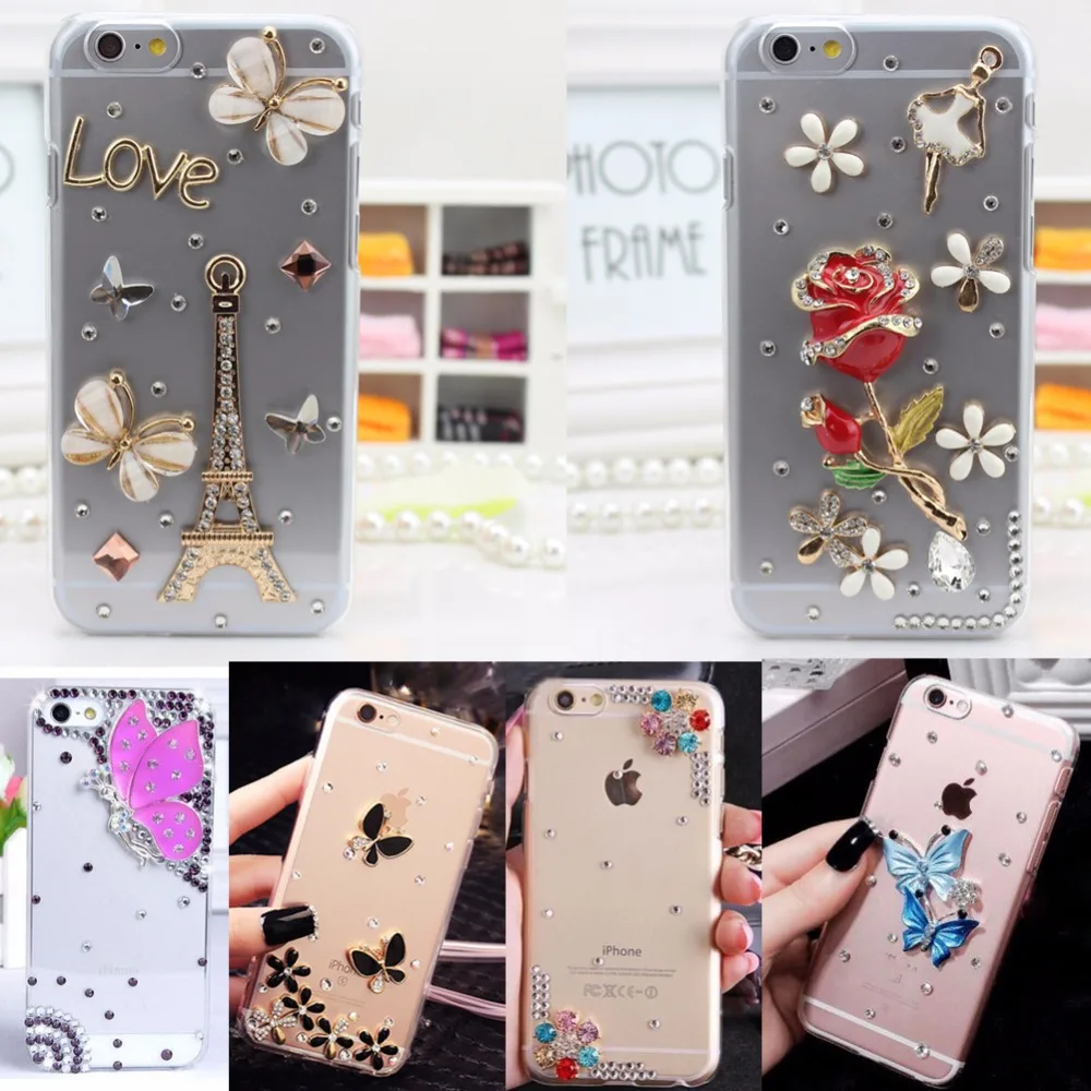 Soft Edge TPU+PC Acrylic Unique phone shell fashion Bling Diamond Luxury Glitter DIY Handmade Cute Case Cover For OPPO R9 Plus |