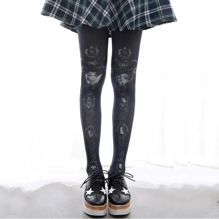 New high quality Original Retro dark angel print Velvet stockings Spring and autumn Cosplay Lolita tight for Halloween
New high quality Original Retro dark angel print Velvet stockings Spring and autumn Cosplay Lolita tight for Halloween