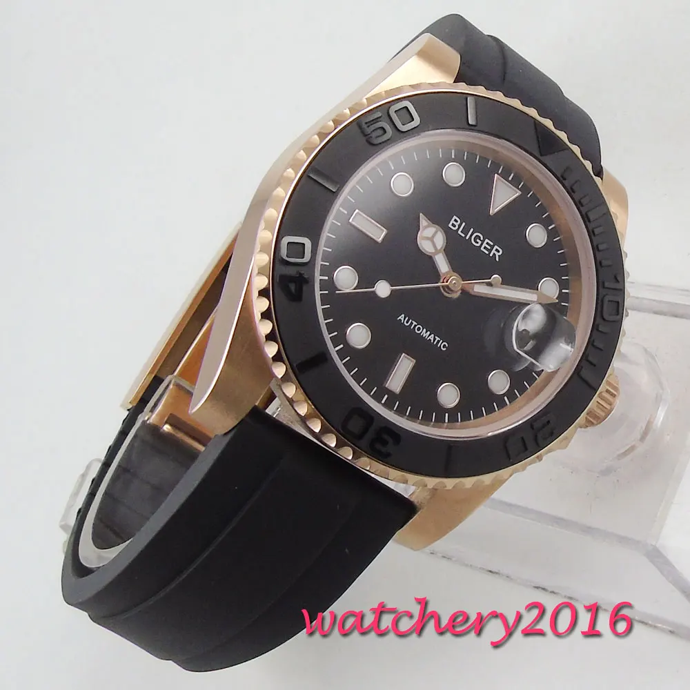 New Arrival 40mm Bliger black dial Sapphire Glass luminous Stainless steel case Rubber Automatic movement Men's business Watch
New Arrival 40mm Bliger black dial Sapphire Glass luminous Stainless steel case Rubber Automatic movement Men's business Watch