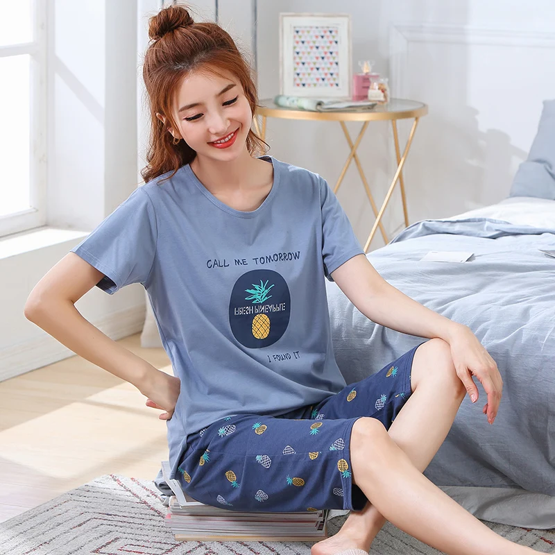 Big Size XXL 3XL 4XL 5XL Summer Pajamas Cotton Home Short Sleeve Women Sleepwear Thin Pyjama Women Pants Female Casual Lady Home
Big Size XXL 3XL 4XL 5XL Summer Pajamas Cotton Home Short Sleeve Women Sleepwear Thin Pyjama Women Pants Female Casual Lady Home