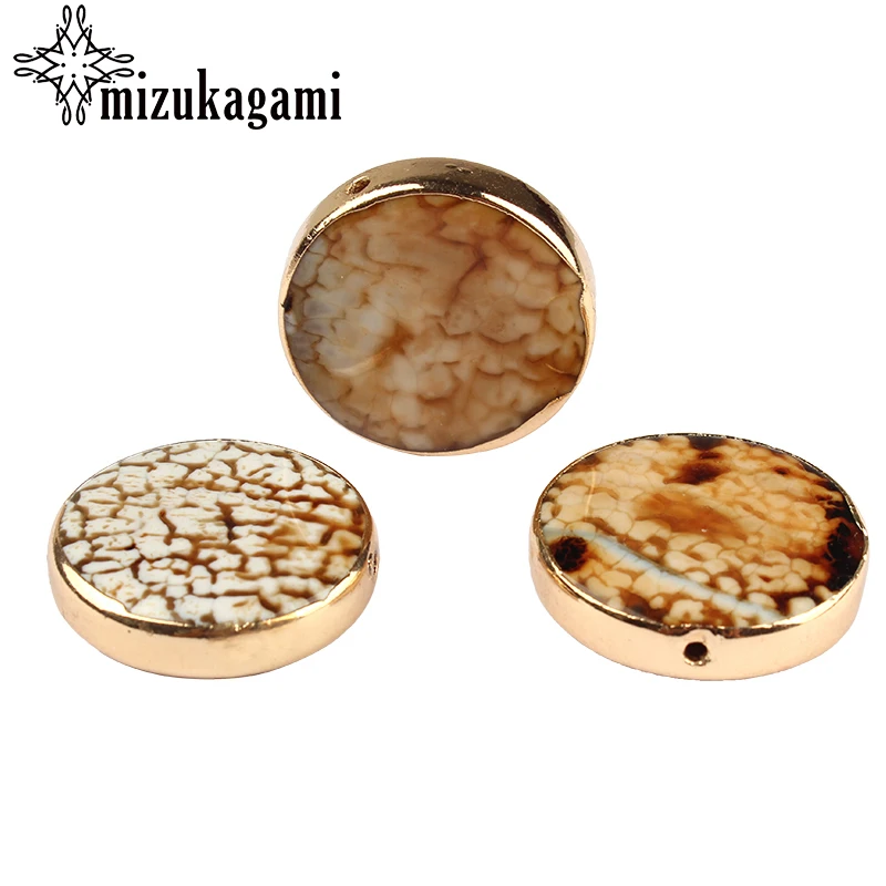 1pcs 29*29mm Natural Stone Beads Golden Copper Bound Round Natural Unique Stone For DIY Bracelet Jewelry Finding Accessories
1pcs 29*29mm Natural Stone Beads Golden Copper Bound Round Natural Unique Stone For DIY Bracelet Jewelry Finding Accessories
