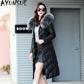 AYUNSUE Winter Genuine Leather Jacket Women Duck Down Jacket Female Fox Fur Collar Plus Size Long Coat Sheepskin Jackets KJ585
AYUNSUE Winter Genuine Leather Jacket Women Duck Down Jacket Female Fox Fur Collar Plus Size Long Coat Sheepskin Jackets KJ585