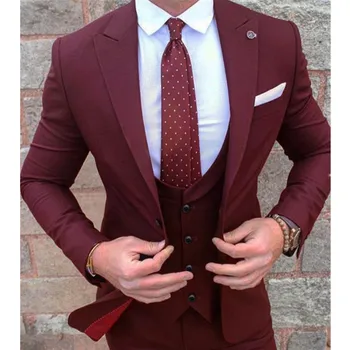 New men's suit wedding ball slim fit set for men's business work suit three-piece suit (jacket + pants + vest) custom made
New men's suit wedding ball slim fit set for men's business work suit three-piece suit (jacket + pants + vest) custom made
