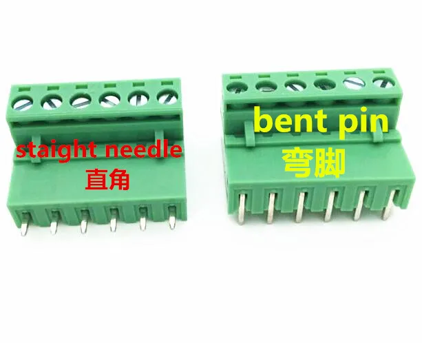 6Pin 5 08 мм клеммный блок соединитель ИЗОГНУТЫЙ ШТИФТ/staight иглы|Клеммные колодки| |