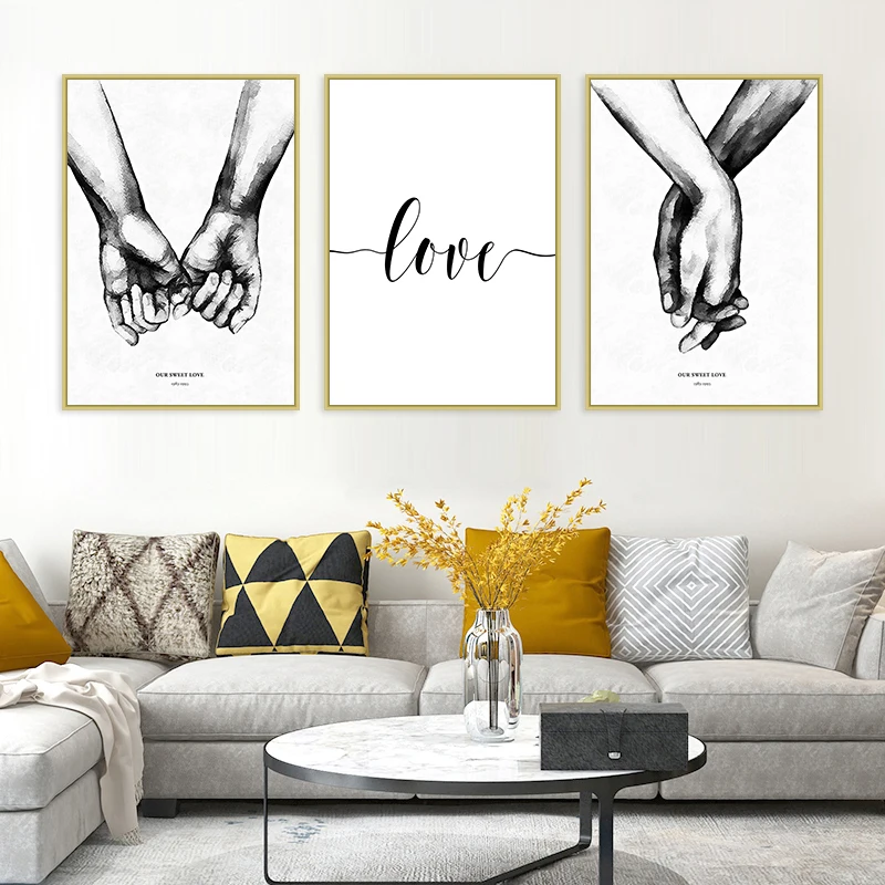 JIASHEMEIJU Black And White Wall Art Canvas Hand And Hand Posters Prints Nordic Love Quote Painting Wall Picture For Living Room
JIASHEMEIJU Black And White Wall Art Canvas Hand And Hand Posters Prints Nordic Love Quote Painting Wall Picture For Living Room