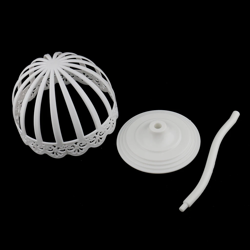 Plastic Baby Wig Hair Head Hat Cap Display Holder Stand Storage Rack 40cm Curved Plastic Pole & Round Heavy Base